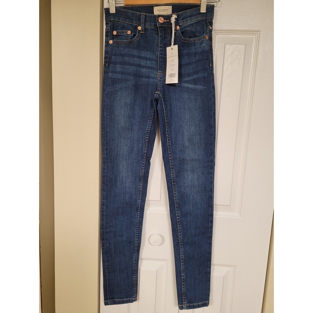 FRENCH CONNECTION Women Reset Jeans 30X30 VTG Blue High Rise Whiskers Size 4